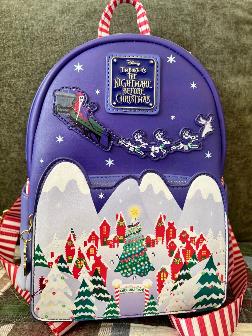 NWT!! Loungefly Nightmare Before Christmas Town Mini Backpack "What's This?"